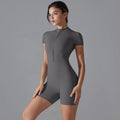 Rompers One-Piece Suit Zipper Short Sleeve Push Up Workout Clothes BodSPECIFICATIONSBrand Name: RooftrellenAge: MIDDLE AGEMaterial: SPANDEXMaterial: NylonElasticity: High StrecthFabric Type: NylonStyle: Office LadyHign-concerned ChemicDMEwomenstorenull