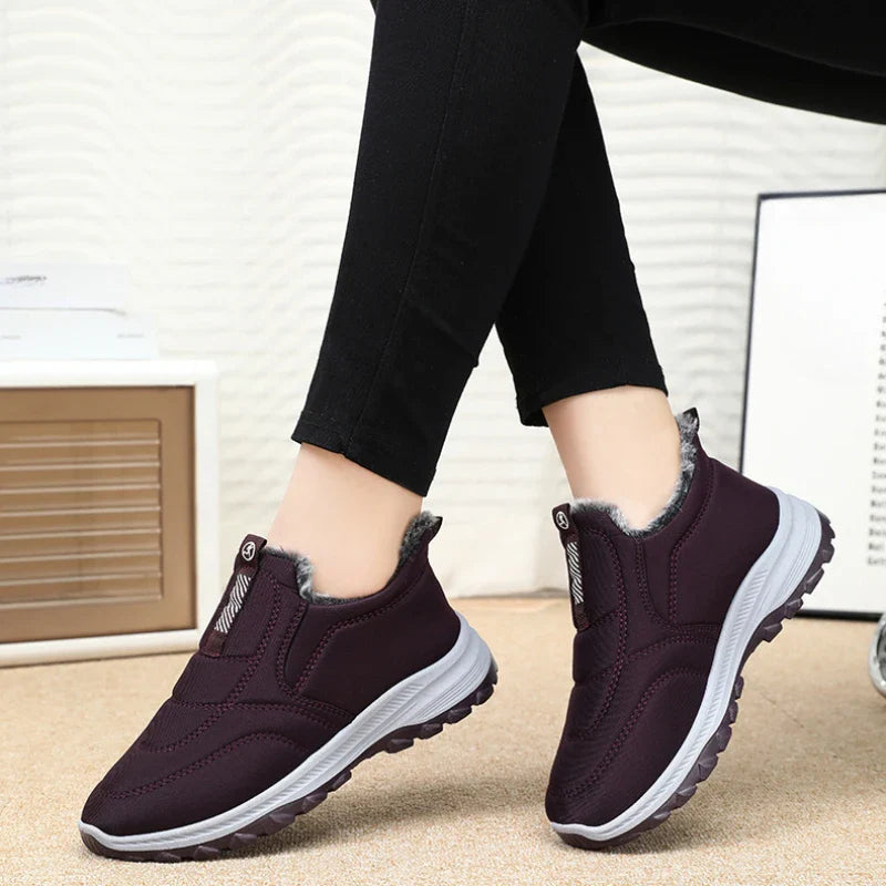 Sneakers- Women Shoes Winter Warmth and Plush Thickening for Outdoor