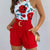 2 Piece Sets Women Outfit Women Two-piece Set, Sleeveless Floral Vest 