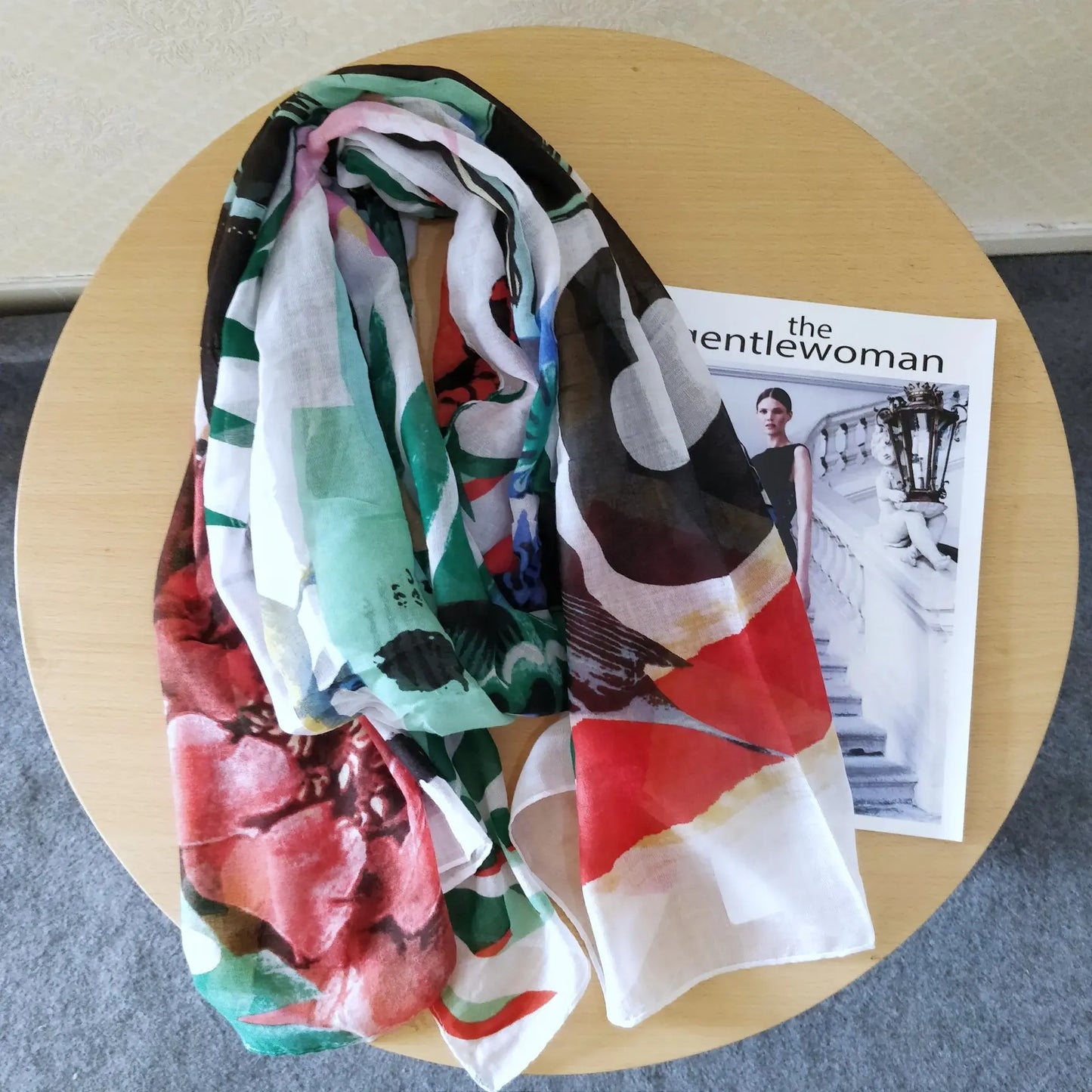 original single Spanish new trend colorful leisure gift shawl scarfSPECIFICATIONSBrand Name: NoEnName_NullCraft of Weaving: Non-wovenOrigin: ES(Origin)Gender: WOMENDepartment Name: ADULTHign-concerned Chemical: NoneMaterial: POLYESTDMEwomenstorenull