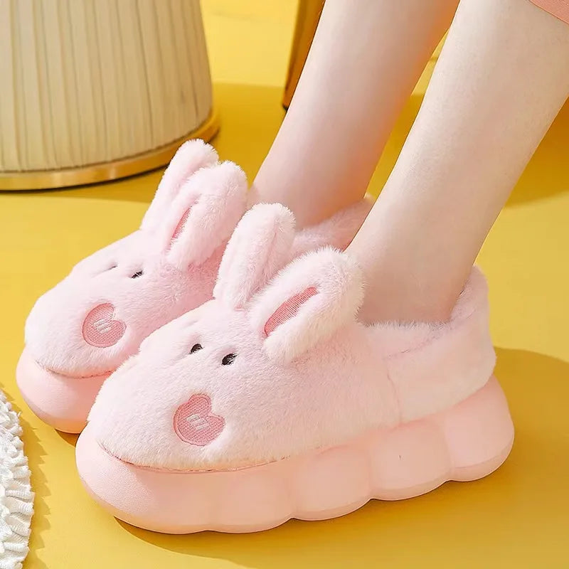 Slippers- Women's Warm Cotton House Slippers Female Indoor Plus Fur