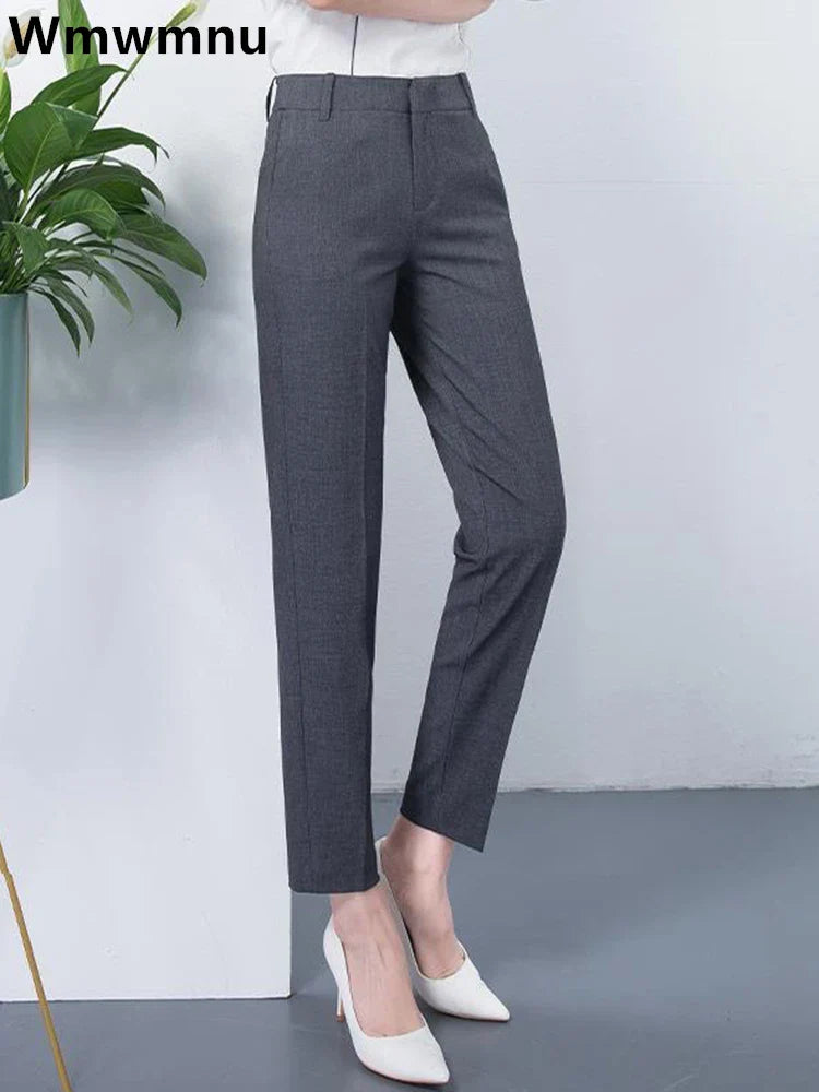 Slim Skinny High Waist Elastic Pencil Pants Women Ankle-length TrouserSPECIFICATIONSsring summer OL pantalones de mujer: retro korean casual office slim pantsvintage work wear high waist pantalones: oversized 4XL candy color trousers wDMEwomenstorenull