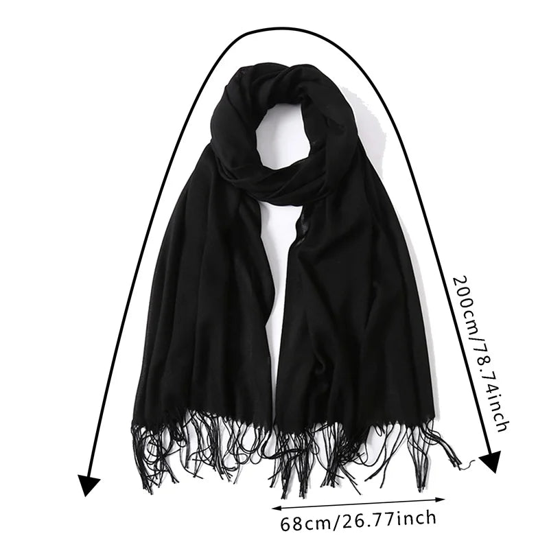 Scarf Winter Hijabs Tassels Long Lady Shawls Cashmere Scarves WrapsSPECIFICATIONSBrand Name: NoEnName_NullCraft of Weaving: TATOrigin: Mainland ChinaCN: GuangdongGender: WOMENDepartment Name: ADULTHign-concerned Chemical: NoneMateriDMEwomenstorenull