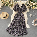 Floral Print Ruffle Chiffon Elegant Midi Dress A-line V Neck Beach VacSPECIFICATIONSBrand Name: unidanceElasticity: Non StrechSleeve Style: regularFabric Type: POLYESTERHign-concerned Chemical: NonePattern Type: PrintFit Type: SlimSilhDMEwomenstorenull