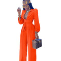 Jumpsuit- Clothes For Women African Long Sleeve V-neck Party Jumpsuit