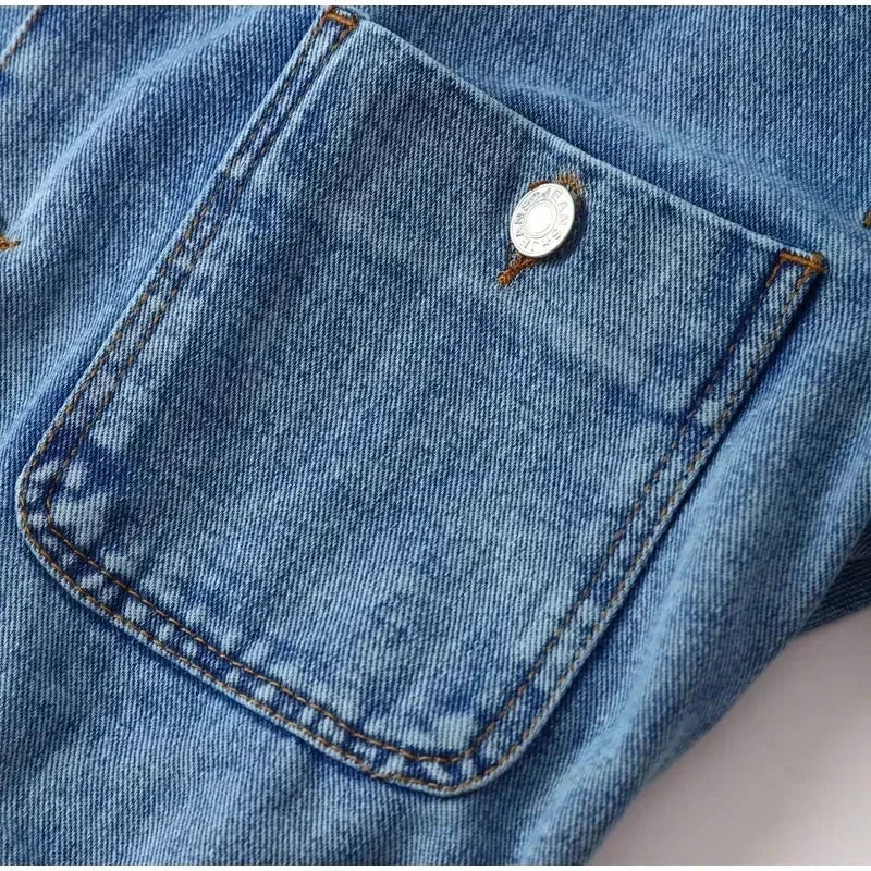 Denim Jumpsuit for Women Overalls Woman Jean Overalls Long Sleeve ElegSPECIFICATIONSBrand Name: NoEnName_NullStyle: StreetwearAge: MIDDLE AGEOrigin: Mainland ChinaCN: GuangdongSeason: Spring/SummerMaterial: POLYESTERDecoration: noneFabDMEwomenstorenull