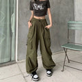 Cargo Pants Spring Elastic Waist Solid Color Pockets Wide Leg Trouser SPECIFICATIONSBrand Name: NoEnName_NullMaterial: POLYESTEROrigin: Mainland ChinaCN: JiangxiClosure Type: DrawstringGender: WOMENItem Type: full lengthSport Type: RunDMEwomenstorenull