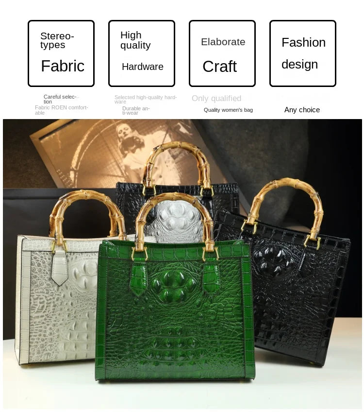 Women's Bag Crocodile Pattern Handbag Portable Tote Bag Mom Tide ShoulSPECIFICATIONSBrand Name: BJYLOrigin: Mainland ChinaCN: GuangdongLining Material: COTTONMain Material: Genuine leatherPlace Of Origin: GUANG DONG ProvincePlace Of OrDMEwomenstorenull