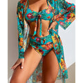 Swimwear- Sexy High Waist Bikini 3 Pieces Floral Print Swimsuit