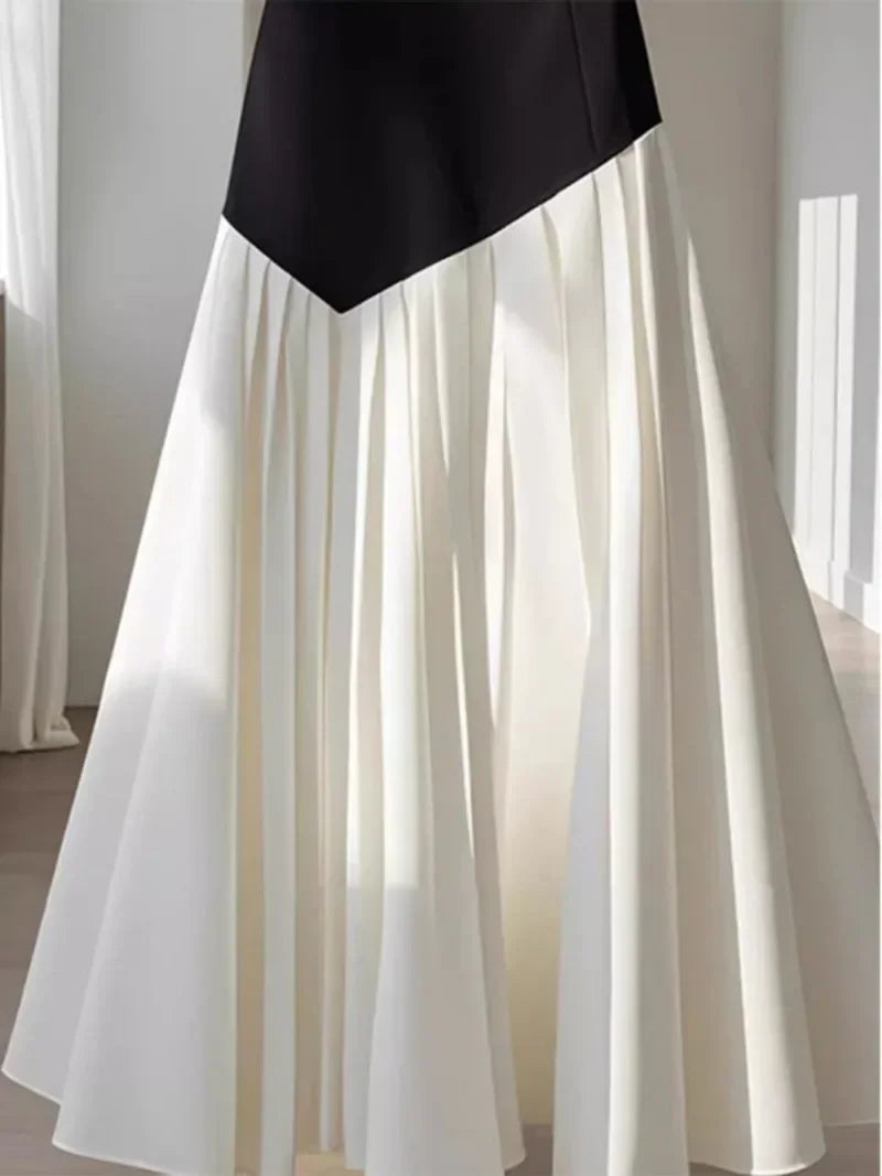 Long Pleated Skirts Y2k Spring French Elegant Slim Fit A-line UmbrellaSPECIFICATIONSBrand Name: Miss ToughMaterial: POLYESTERStyle: CasualElasticity: Slight StrechOrigin: Mainland ChinaCN: GuangdongSeason: Spring/SummerFabric Type: BroDMEwomenstorenull