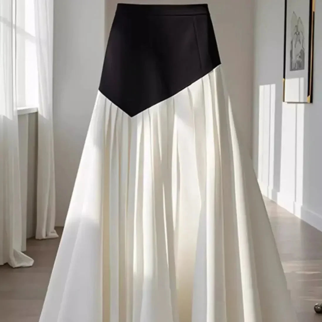 Long Pleated Skirts Y2k Spring French Elegant Slim Fit A-line UmbrellaSPECIFICATIONSBrand Name: Miss ToughMaterial: POLYESTERStyle: CasualElasticity: Slight StrechOrigin: Mainland ChinaCN: GuangdongSeason: Spring/SummerFabric Type: BroDMEwomenstorenull