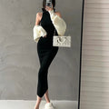 Turtleneck Midi Dress Women Ladies Elastic Hip Wrap Elegant Bodycon DrSPECIFICATIONSBrand Name: MEXZTElasticity: Slight StrechSleeve Style: regularFabric Type: ViscoseHign-concerned Chemical: NonePattern Type: SolidFit Type: SlimSilhouDMEwomenstorenull