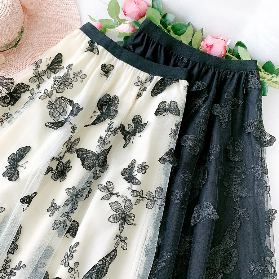 Skirt Women Vintage Butterfly Embroidery Elastic High Waist A-Line MesSPECIFICATIONSBrand Name: GLINDADAMaterial: POLYESTERMaterial: MeshMaterial: VoileStyle: Chinese StyleElasticity: Slight StrechOrigin: Mainland ChinaCN: GuangdongSeaDMEwomenstorenull