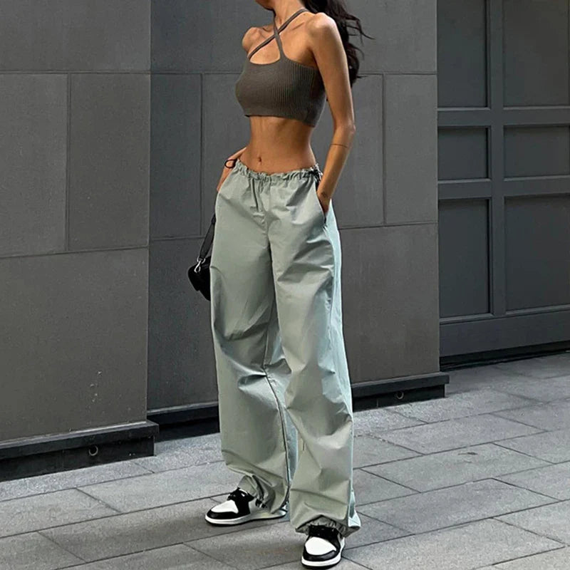 Pants Low Waist Sweat pant Streetwear Vintage Baggy Wide Leg Trousers SPECIFICATIONSBrand Name: CDJLFHStyle: CasualAge: MIDDLE AGEOrigin: Mainland ChinaCN: GuangdongSeason: Spring/SummerWaist Type: lowDecoration: noneElasticity: High SDMEwomenstorenull