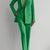 Women's green two-piece suit with long sleeve double-breasted blazer and pencil pants.