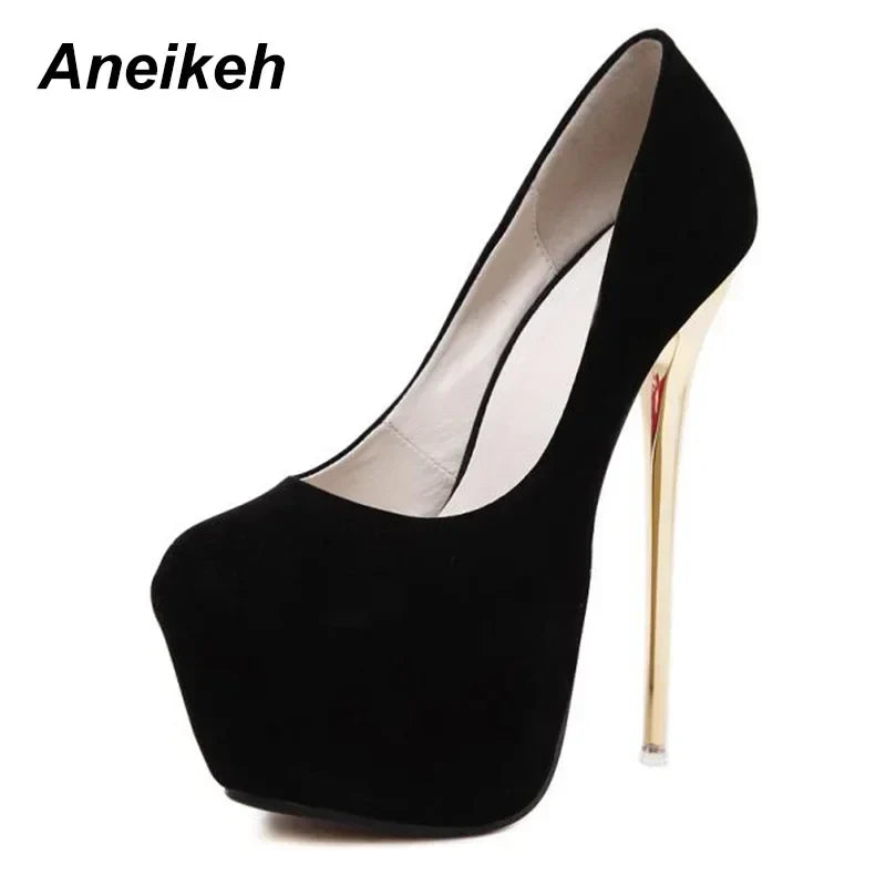 Heels- Sexy Pumps Women Fetish Shoes High Heel Stripper Flock Pumps