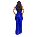 Sleeveless Sequined Jumpsuit Round Neck Slim Fit High Waist Sexy Sprin