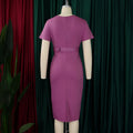 Office Dresses for Women V Neck Short Sleeve Belt Waisted Pleated Mid SPECIFICATIONSBrand Name: NoEnName_NullElasticity: Slight StrechSleeve Style: regularFabric Type: POLYESTERHign-concerned Chemical: NonePattern Type: SolidFit Type: DMEwomenstorenull