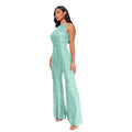 Sleeveless Sequined Jumpsuit Round Neck Slim Fit High Waist Sexy Sprin