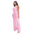 Sleeveless Sequined Jumpsuit Round Neck Slim Fit High Waist Sexy Sprin