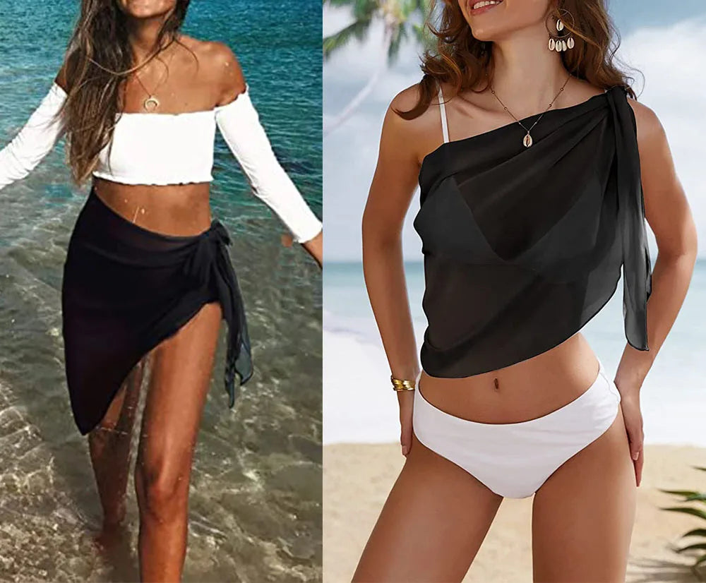 Swimwear- Sexy Short Bathing Chiffon Wrap Skirt Beach Swimsuit Cover