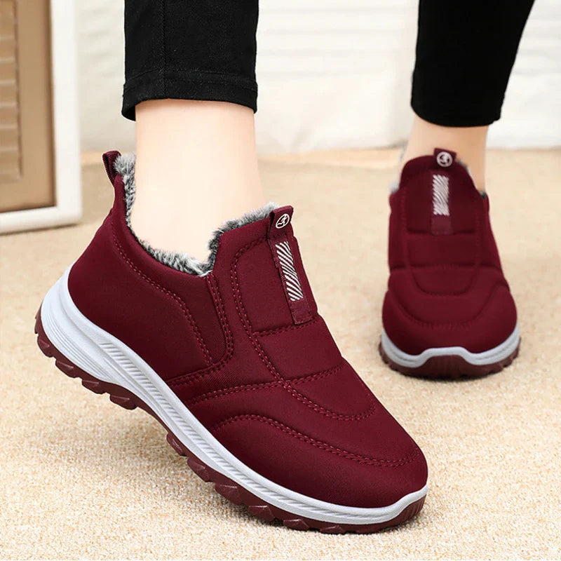 Sneakers- Women Shoes Winter Warmth and Plush Thickening for Outdoor