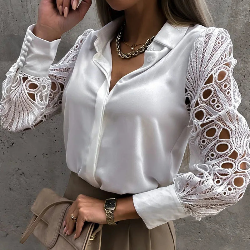 Tops Women's Casual Chiffon Blouse V-Neck Solid Shirt Bow Lantern SleeSPECIFICATIONSBrand Name: SURWENYUEStyle: Office LadyElasticity: Non StrechOrigin: Mainland ChinaCN: GuangdongSeason: All seasonFabric Type: ChiffonHign-concerned ChDMEwomenstorenull