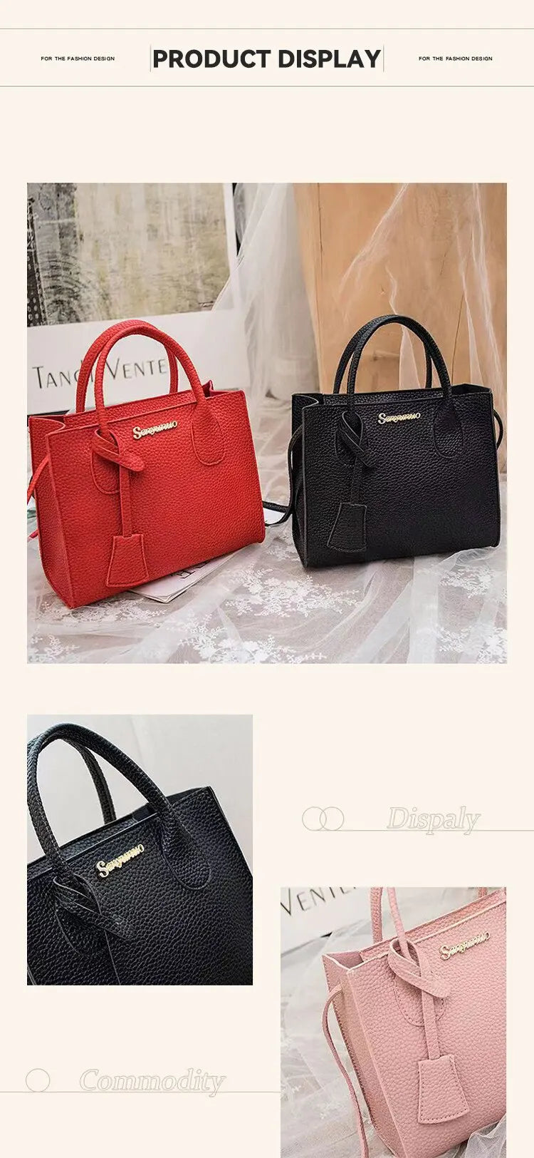 Ladies Handbags Single-shoulder Crossbody Handheld Triple-use Satchel SPECIFICATIONSBrand Name: NoEnName_NullOrigin: Mainland ChinaCN: GuangdongLining Material: POLYESTERMain Material: PUPlace Of Origin: GUANG DONG ProvincePlace Of OriDMEwomenstorenull