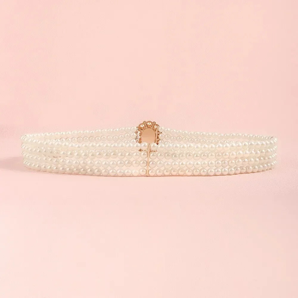 1 Piece With White Pearl Belt Elastic Oval Buckle Fashion Women's WaisSPECIFICATIONSBrand Name: NoEnName_NullDepartment Name: ADULTBelts Material: MetalBelts Material: PlasticOrigin: Mainland ChinaCN: ZhejiangGender: WOMENStyle: fashioDMEwomenstorenull