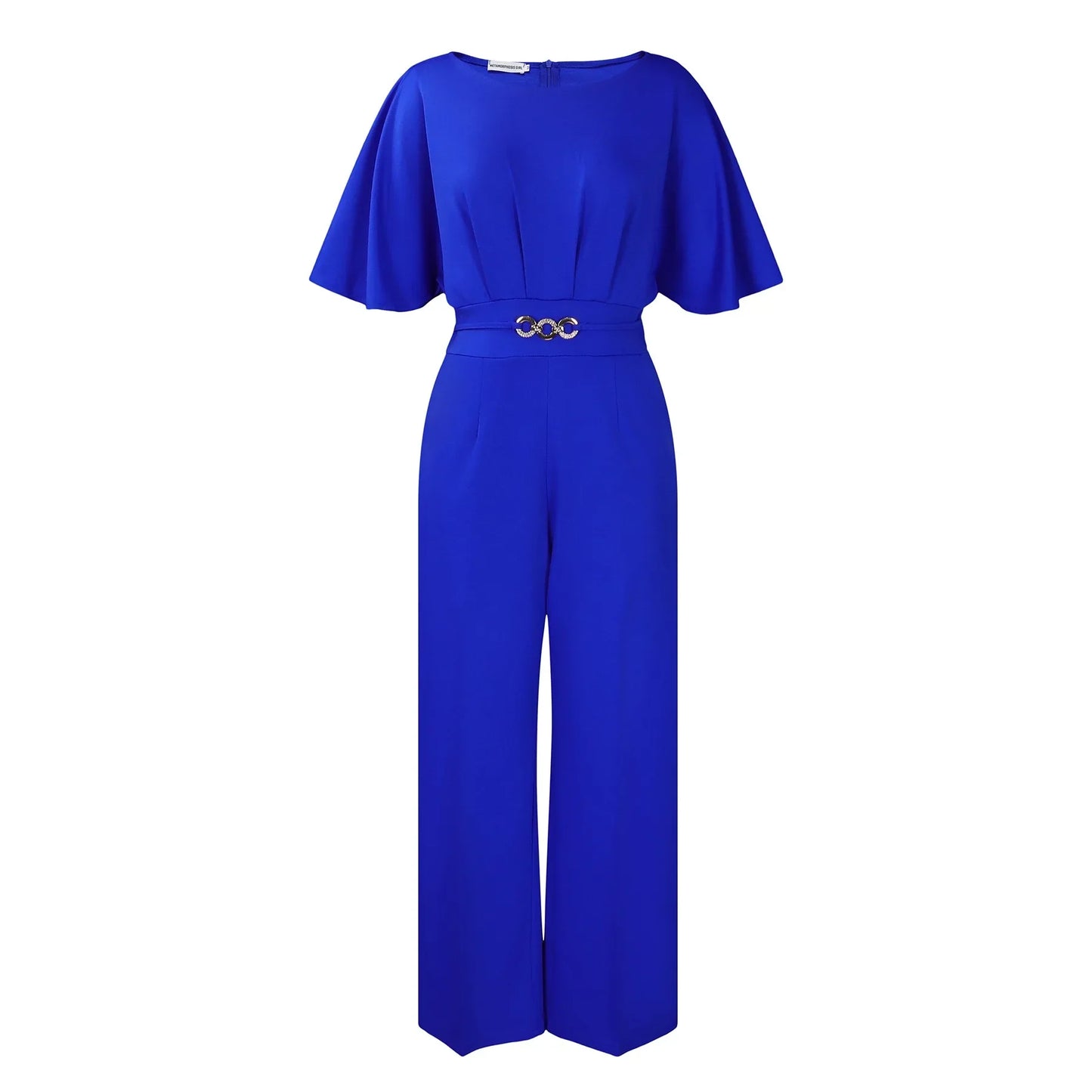 Jumpsuits Women Elegant Luxury O Neck Short Sleeve Belt Waisted StraigSPECIFICATIONSBrand Name: NoEnName_NullStyle: Office LadyAge: MIDDLE AGEOrigin: Mainland ChinaCN: GuangdongSeason: All seasonMaterial: POLYESTERDecoration: sashesFabDMEwomenstorenull