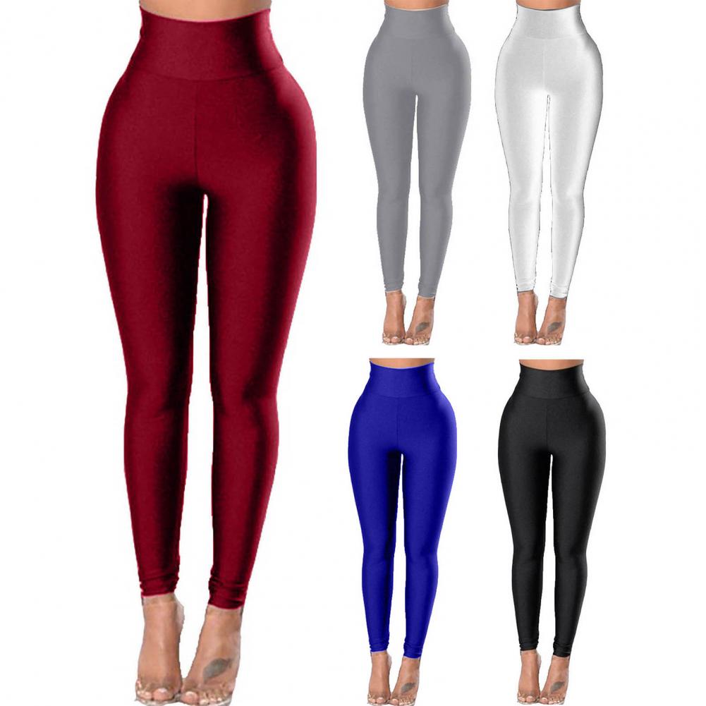 Leggings- Pants Solid Color Elastic Waist Sweatpants Tights Sexy Women