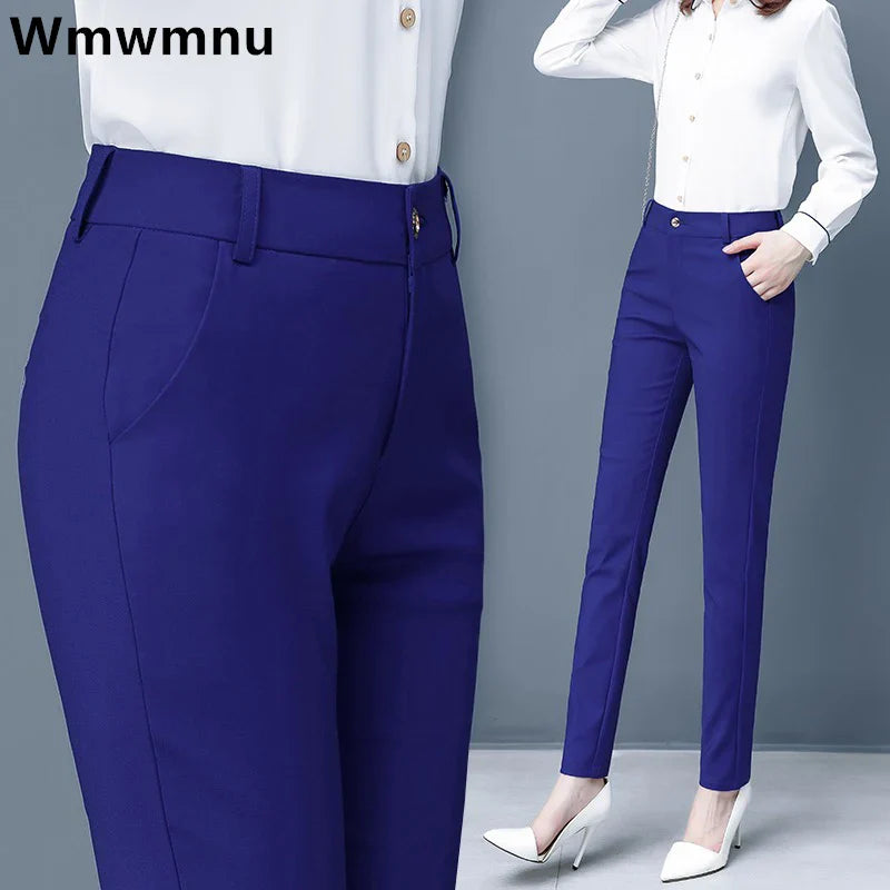 Slim Skinny High Waist Elastic Pencil Pants Women Ankle-length TrouserSPECIFICATIONSsring summer OL pantalones de mujer: retro korean casual office slim pantsvintage work wear high waist pantalones: oversized 4XL candy color trousers wDMEwomenstorenull